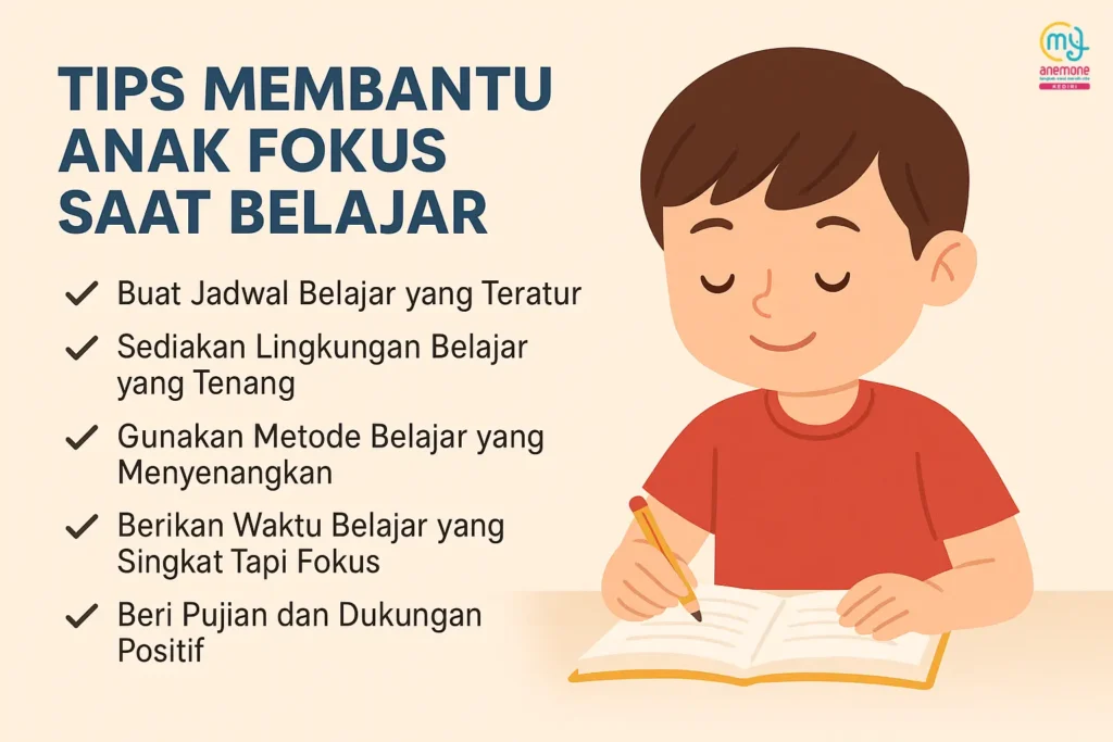Tips membantu anak fokus saat belajar